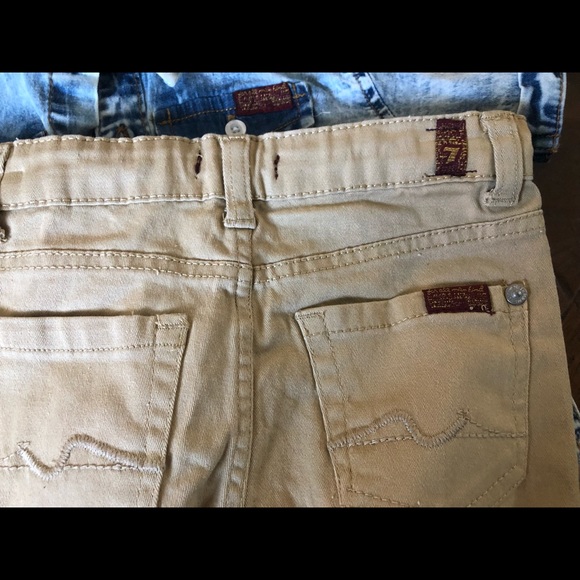 Boy 4T 7 For All Mankind denim shirt Khaki joggers - Picture 4 of 6